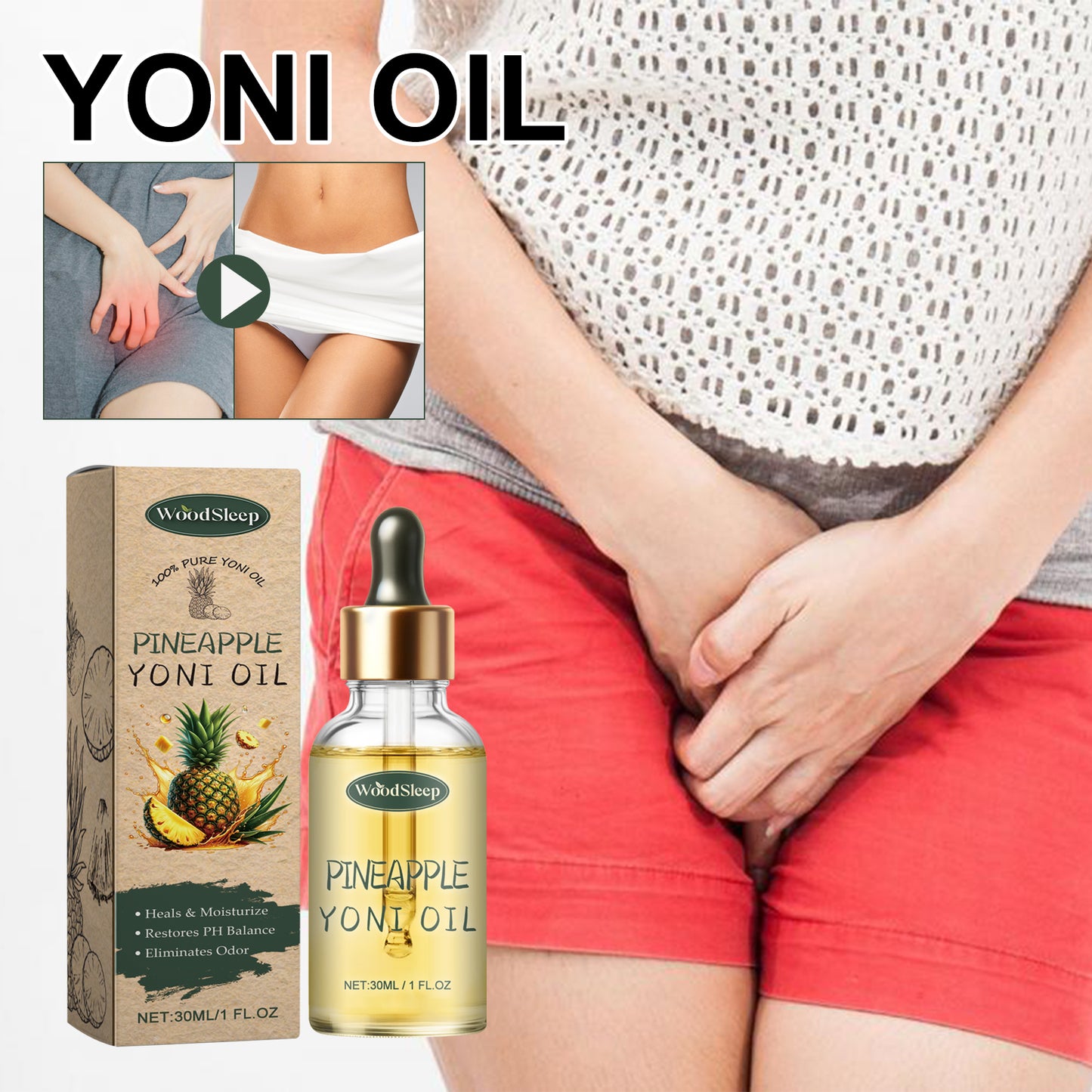 Huile Yoni Ananas - Fraîcheur & Hydratation Intime Naturelle 30ml