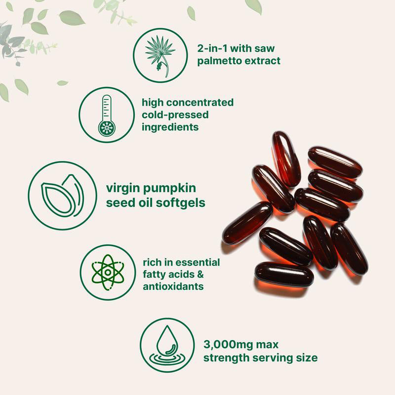 Capsules Molles à l’Huile de Pépins de Courge – Bien-être Urinaire & Santé Masculine