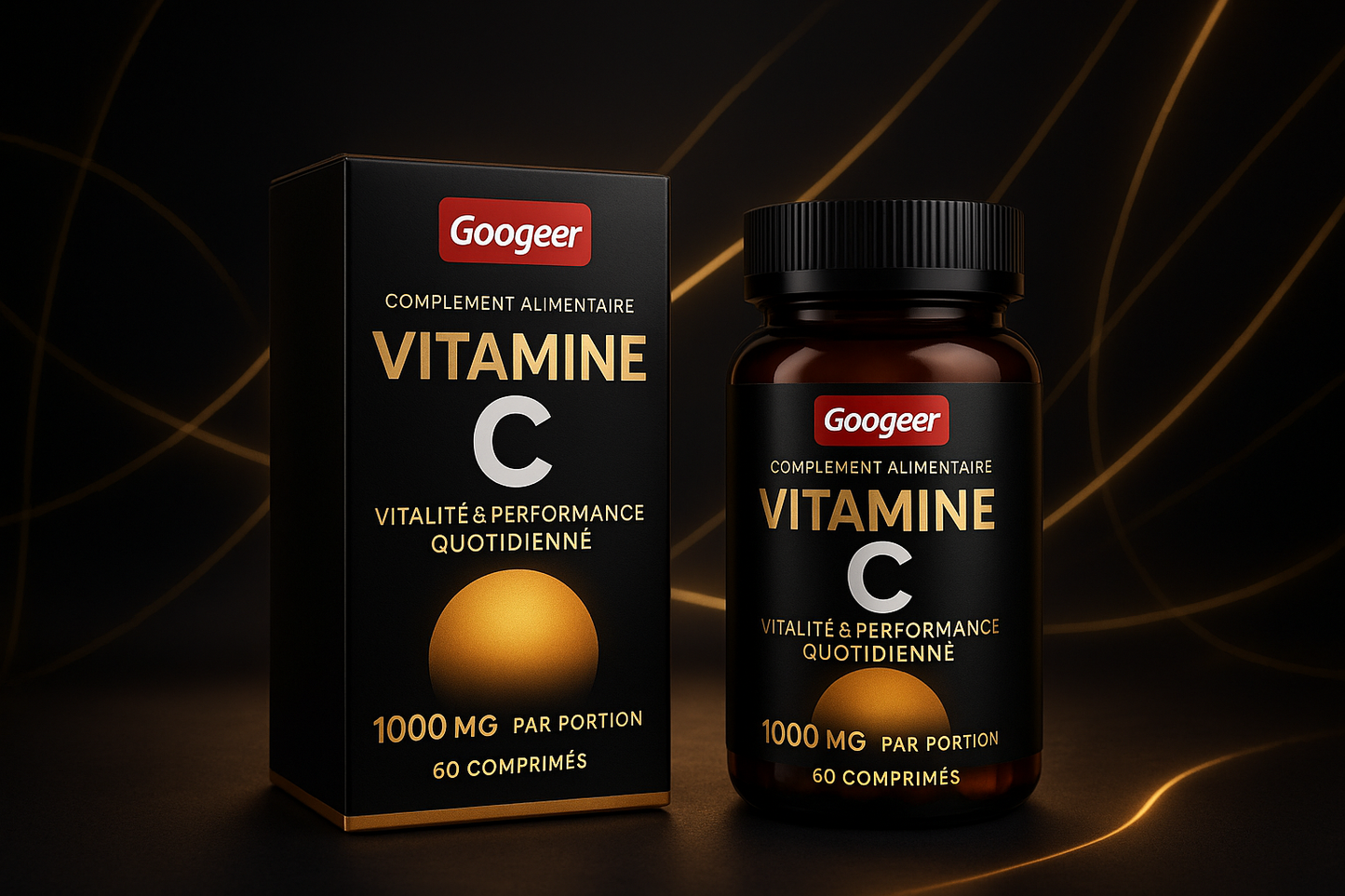 Complément Alimentaire Vitamine C - Arrière-plan Premium