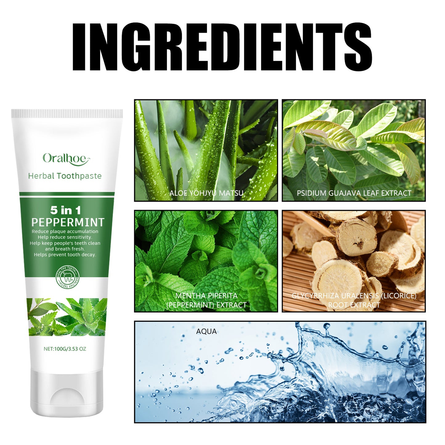 Dentifrice Aloe Vera Réglisse - Soin Naturel Anti-Caries 100ml