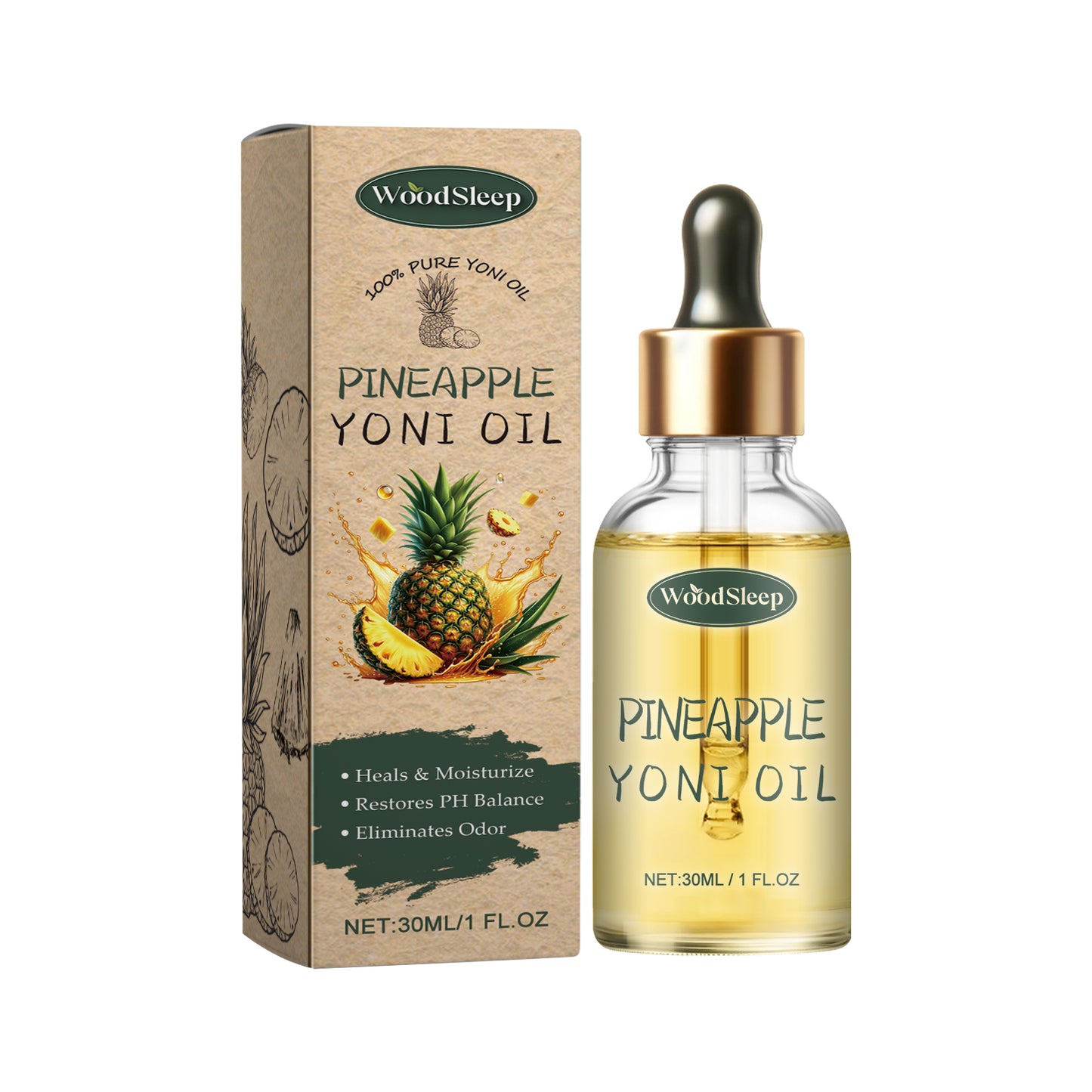Huile Yoni Ananas - Fraîcheur & Hydratation Intime Naturelle 30ml