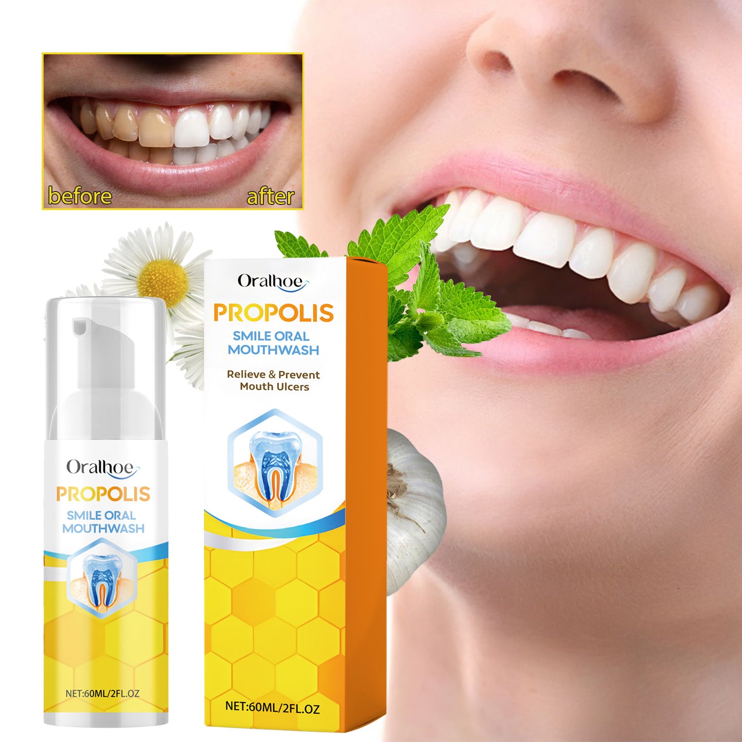 Mousse Nettoyante Propolis - Hygiène Bucco-Dentaire Premium 60ml