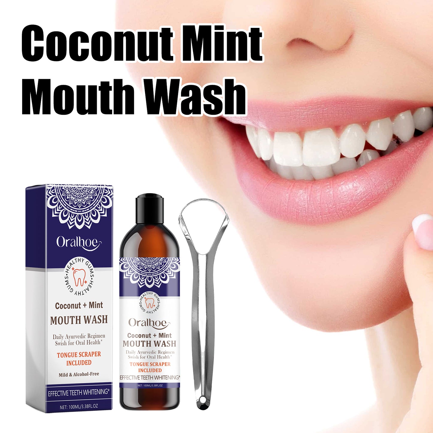 Bain de Bouche Coco Menthe - Hygiène Complète Anti-Plaque 250ml