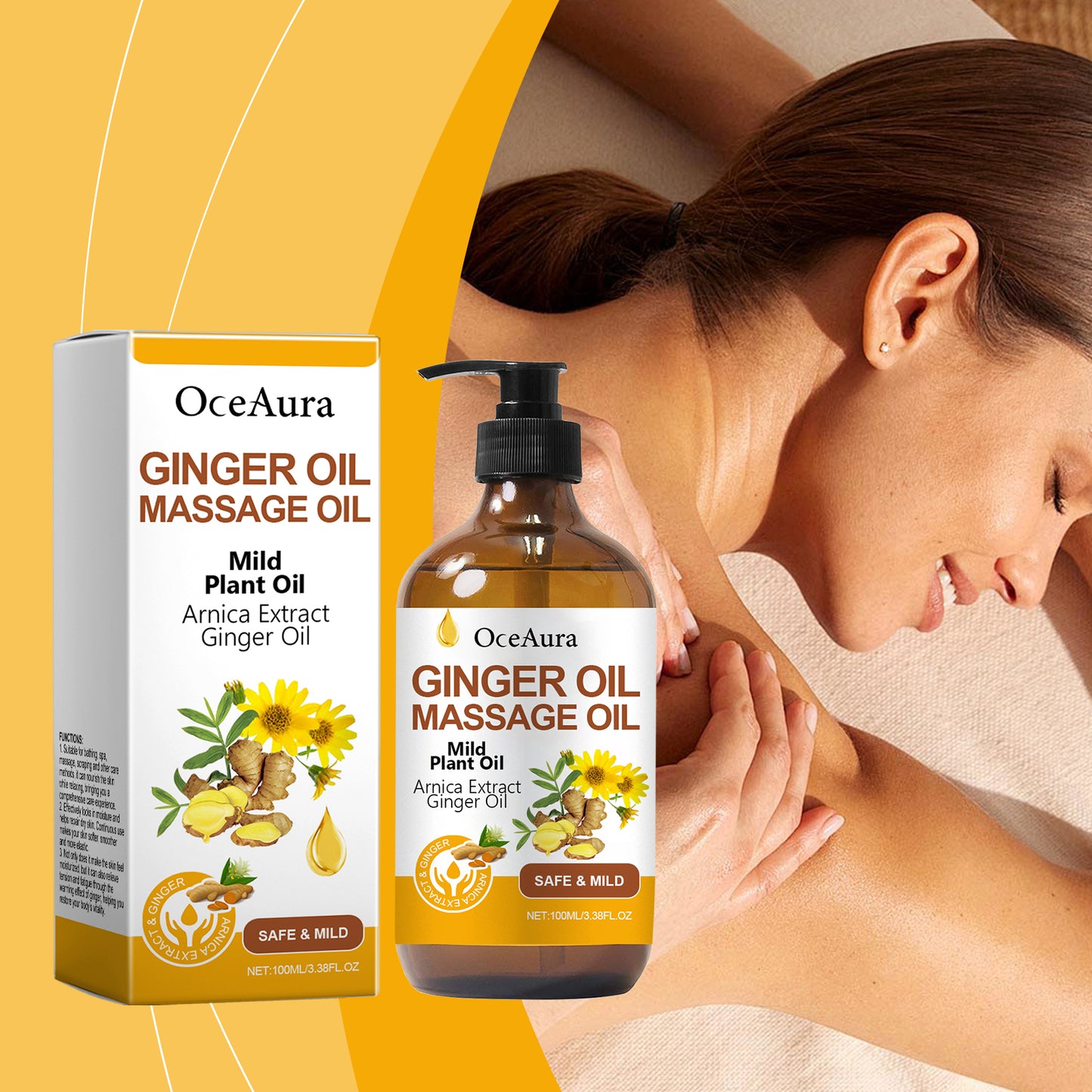 Huile Massage Gingembre - Raffermissant Anti-Âge Naturel 50ml