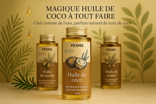 Image des Huiles de Soin Naturelles avec textes en français