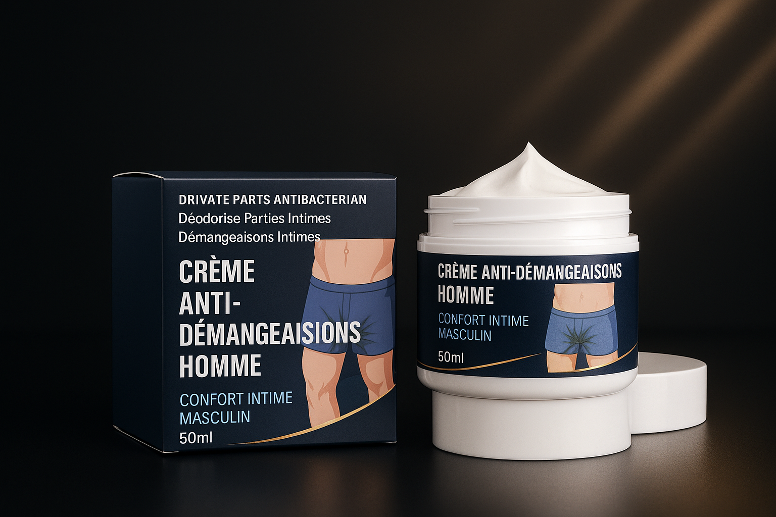 Crème Anti-Démangeaisons Homme - Arrière-plan Premium