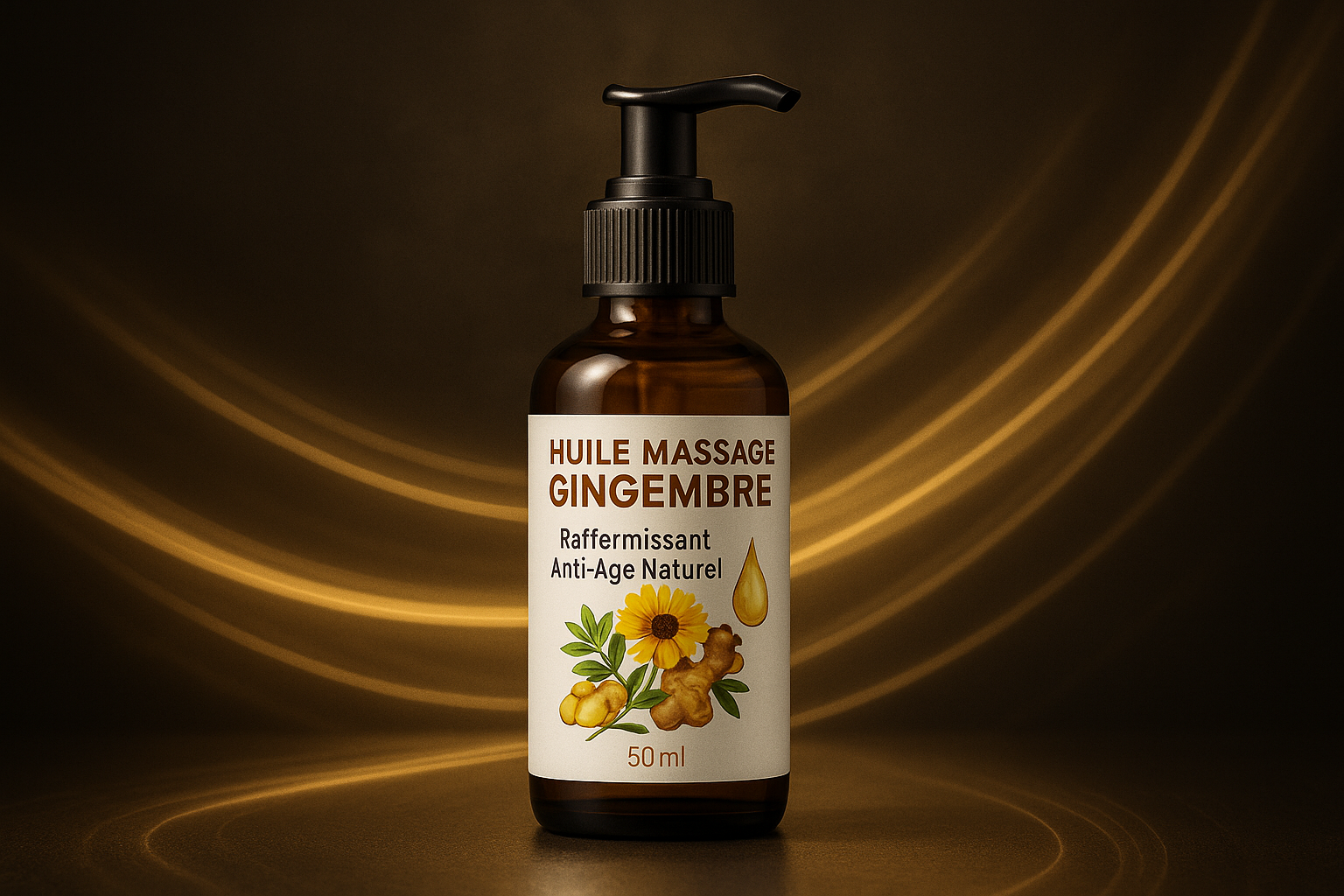 Huile Massage Gingembre - Arrière-plan Premium