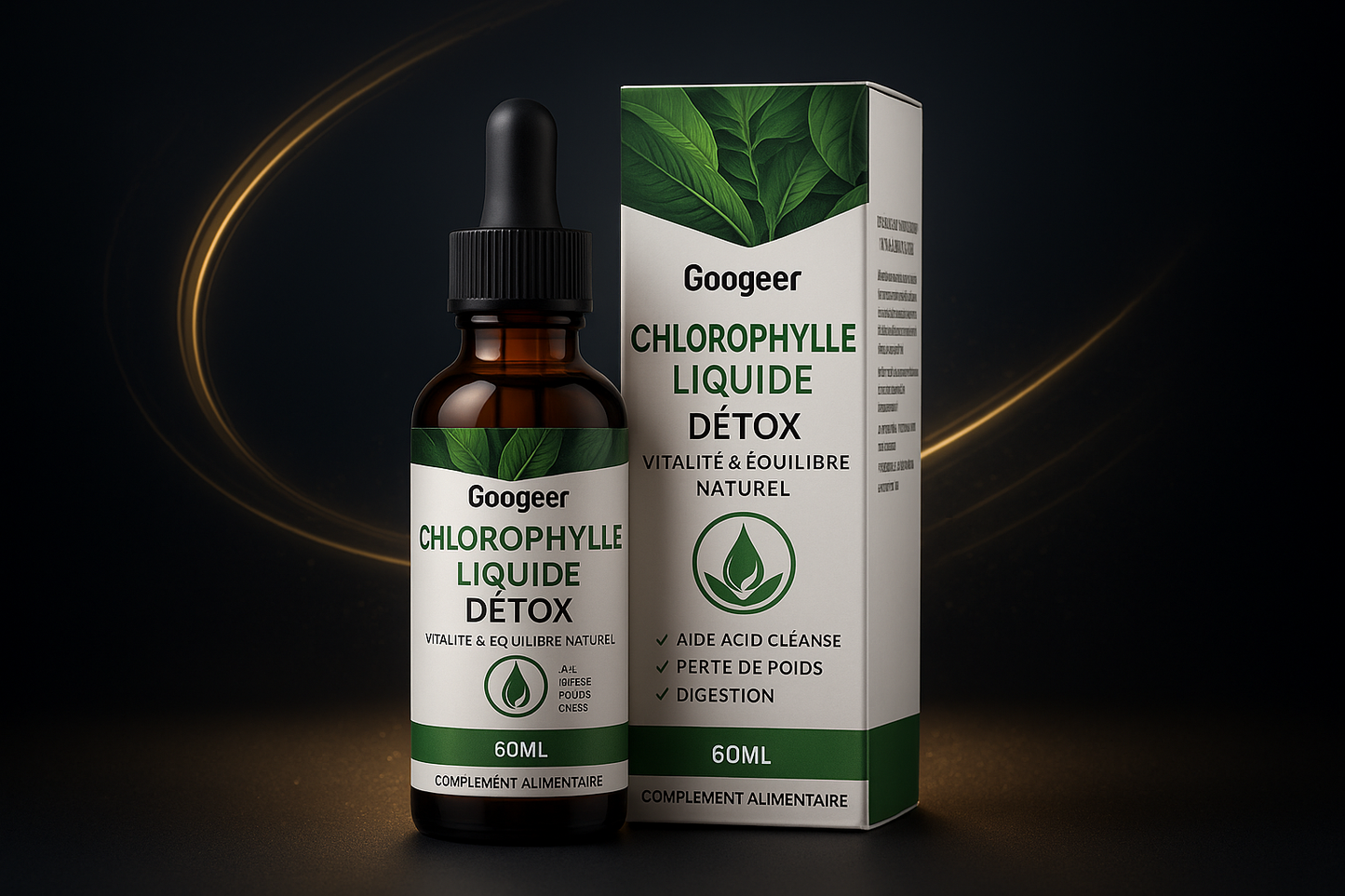Chlorophylle Liquide Détox - Arrière-plan Premium