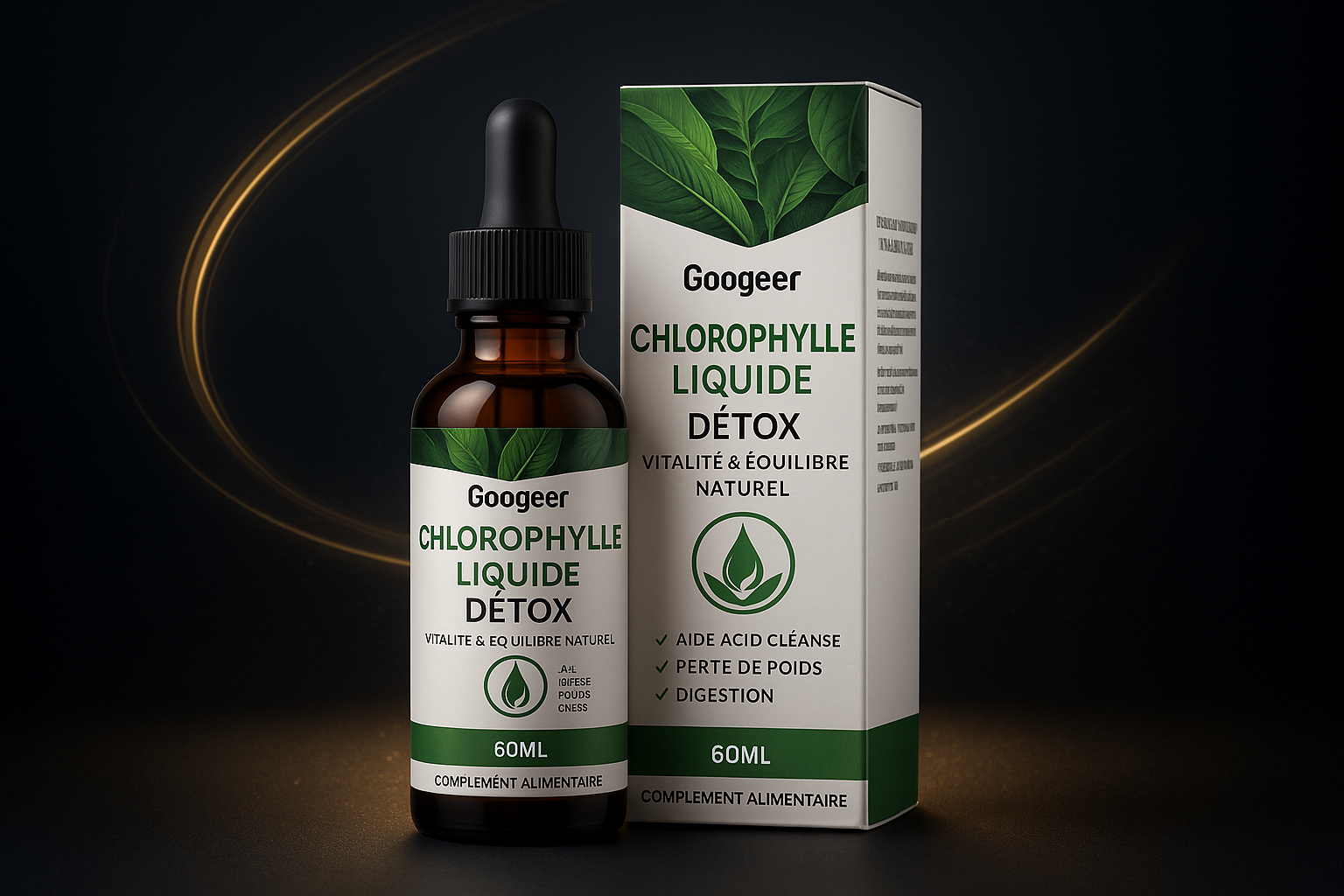 Chlorophylle Liquide Détox - Arrière-plan Premium